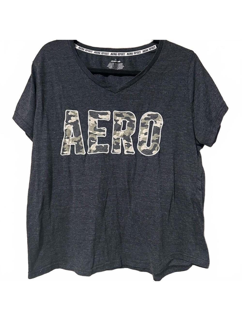 Aero Gray Camo Logo T-Shirt